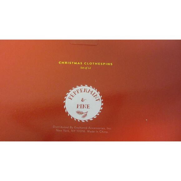 NEW PEPPERMINT & PINE CLOTHES PIN & CORD CHRISTMAS CARD DISPLAY 12 DAYS XMAS - Picture 4 of 4